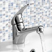 (S27) Sleek Chrome Modern Bathroom Basin Sink Lever Mixer Tap. Engineered from premium solid brass