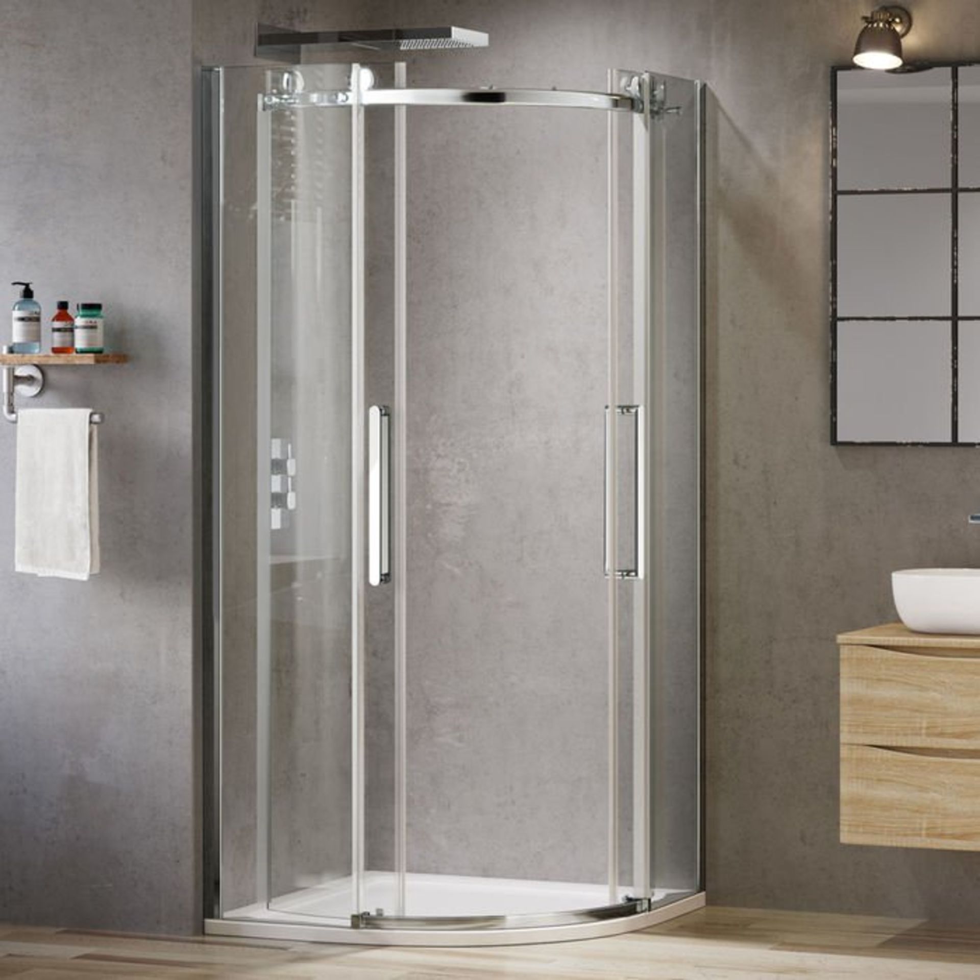 (V19) 1000x1000mm - 8mm - Designer Frameless EasyClean Quadrant Shower Enclosure RRP £749.99 8mm - Bild 2 aus 3