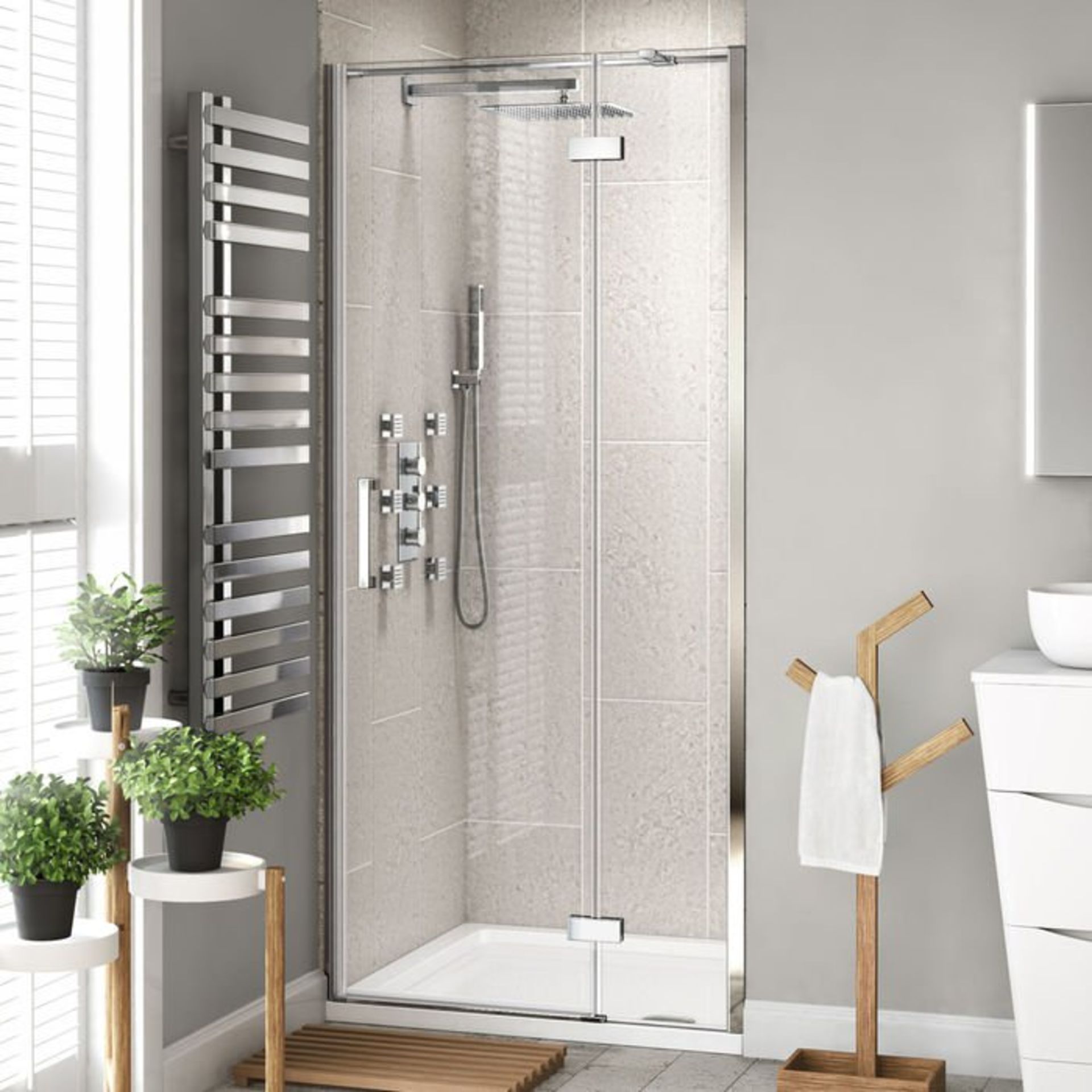 (S124) 1200mm - 8mm - Premium EasyClean Hinged Shower Door 8mm EasyClean glass - Our glass has - Bild 3 aus 6