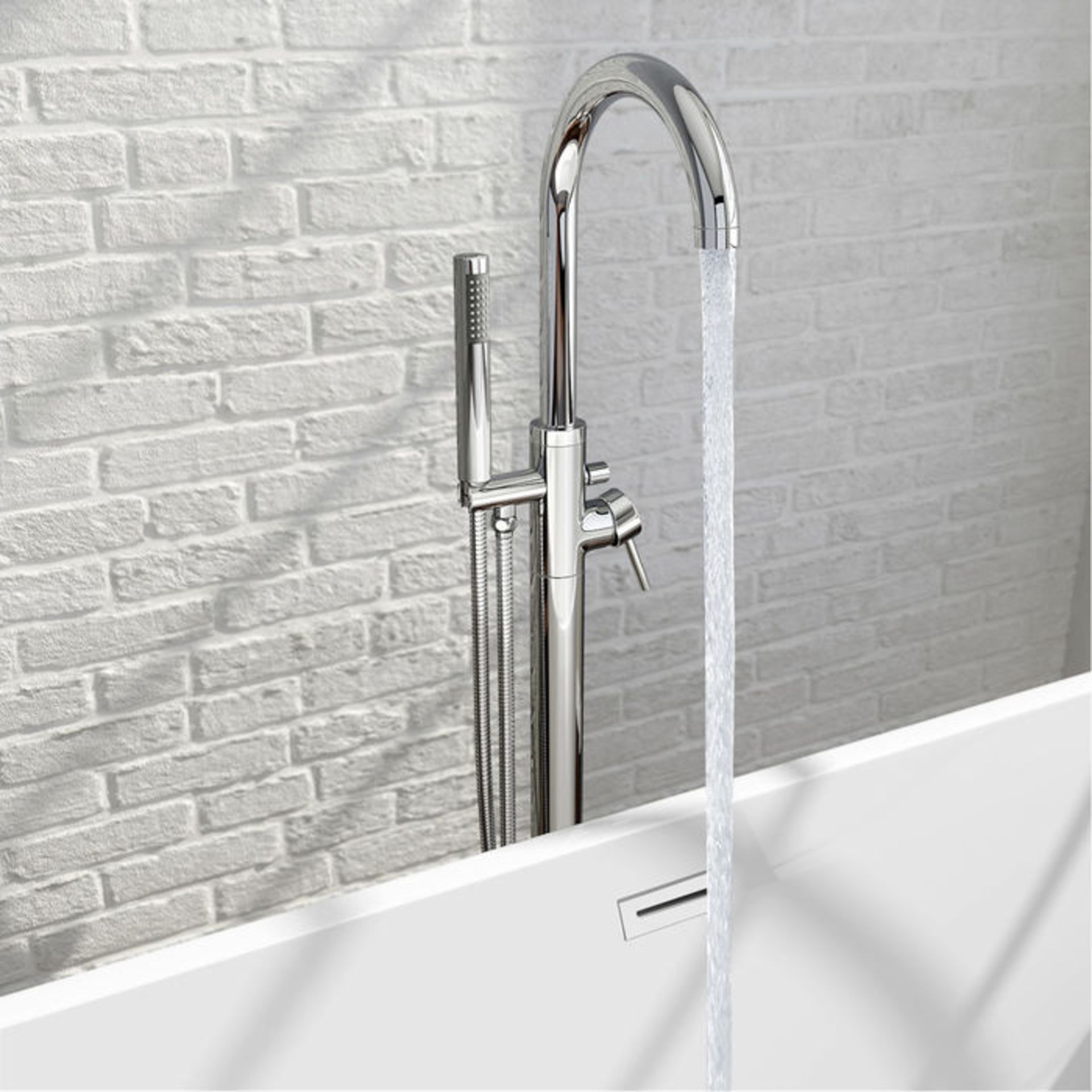 (S4) Gladstone II Freestanding Bath Mixer Tap with Hand Held Shower Head. Enjoy the best of both - Image 4 of 5