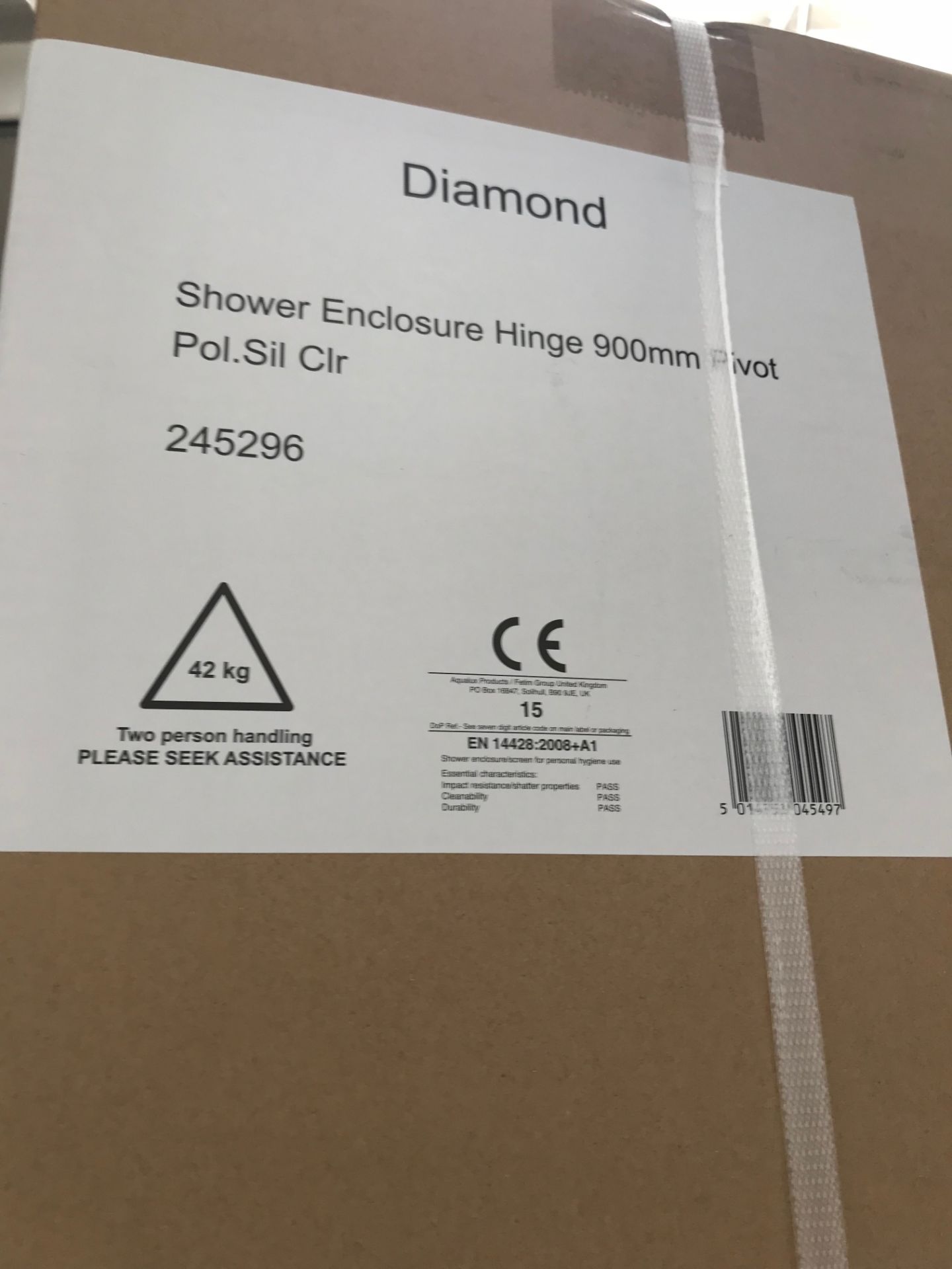 857-5 | 5 x 900MM DIAMOND PIVOT ENCLOSURE SILV REC. RRP of Pallet - £1399.95 Delivery charged at £50 - Image 3 of 8