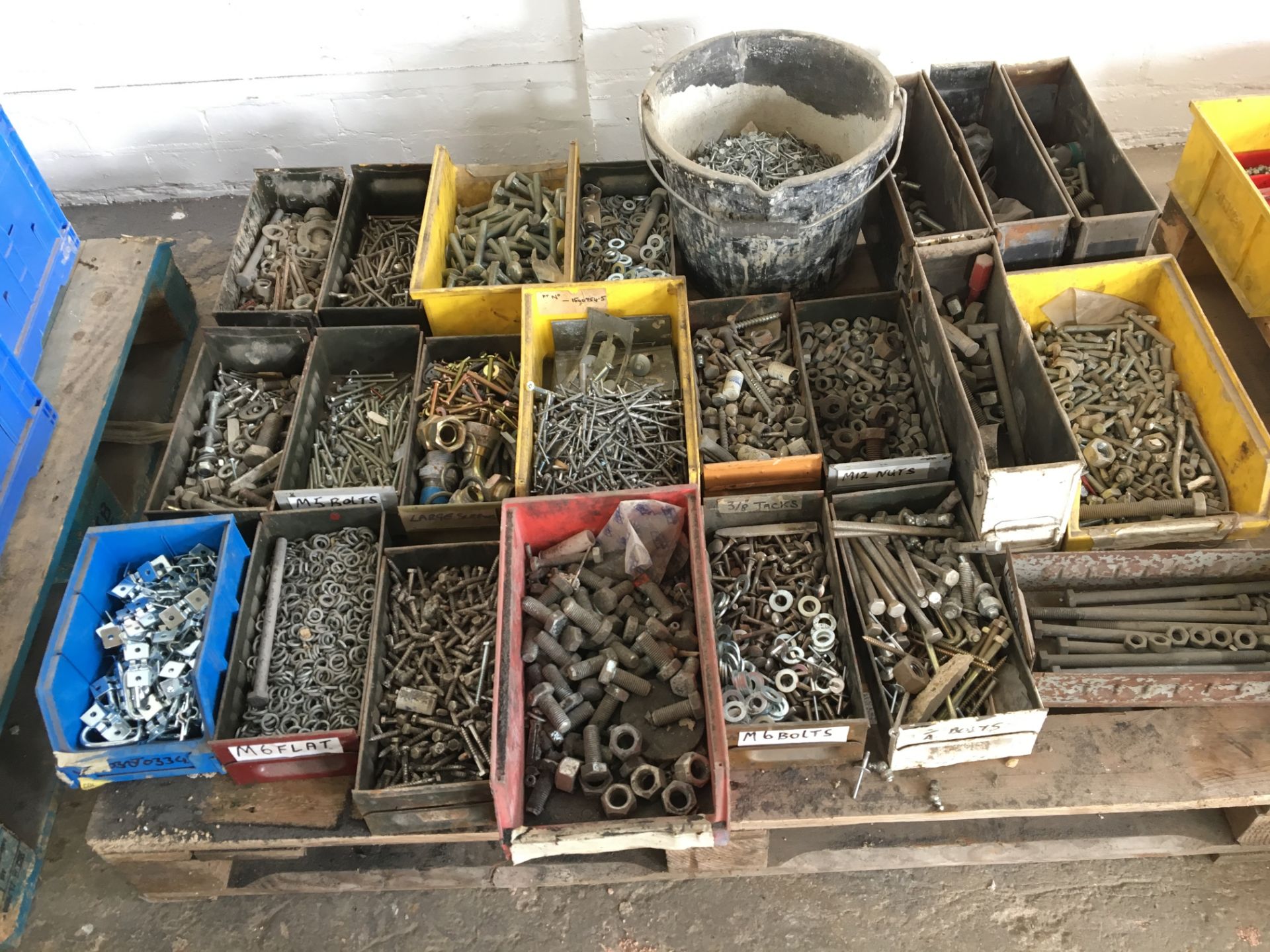 Pallet of nuts and bolts