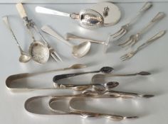 Antique Vintage Plated Flatware Sugar Nips & Spoons NO RESERVE
