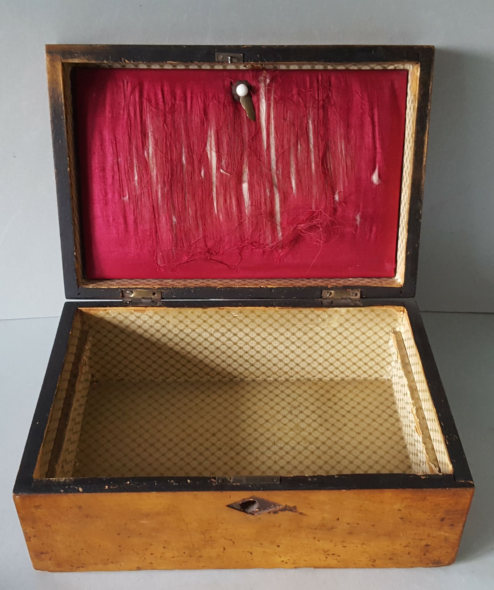 Antique Early 1900's Jewellery Box Inlaid Top - Bild 2 aus 2