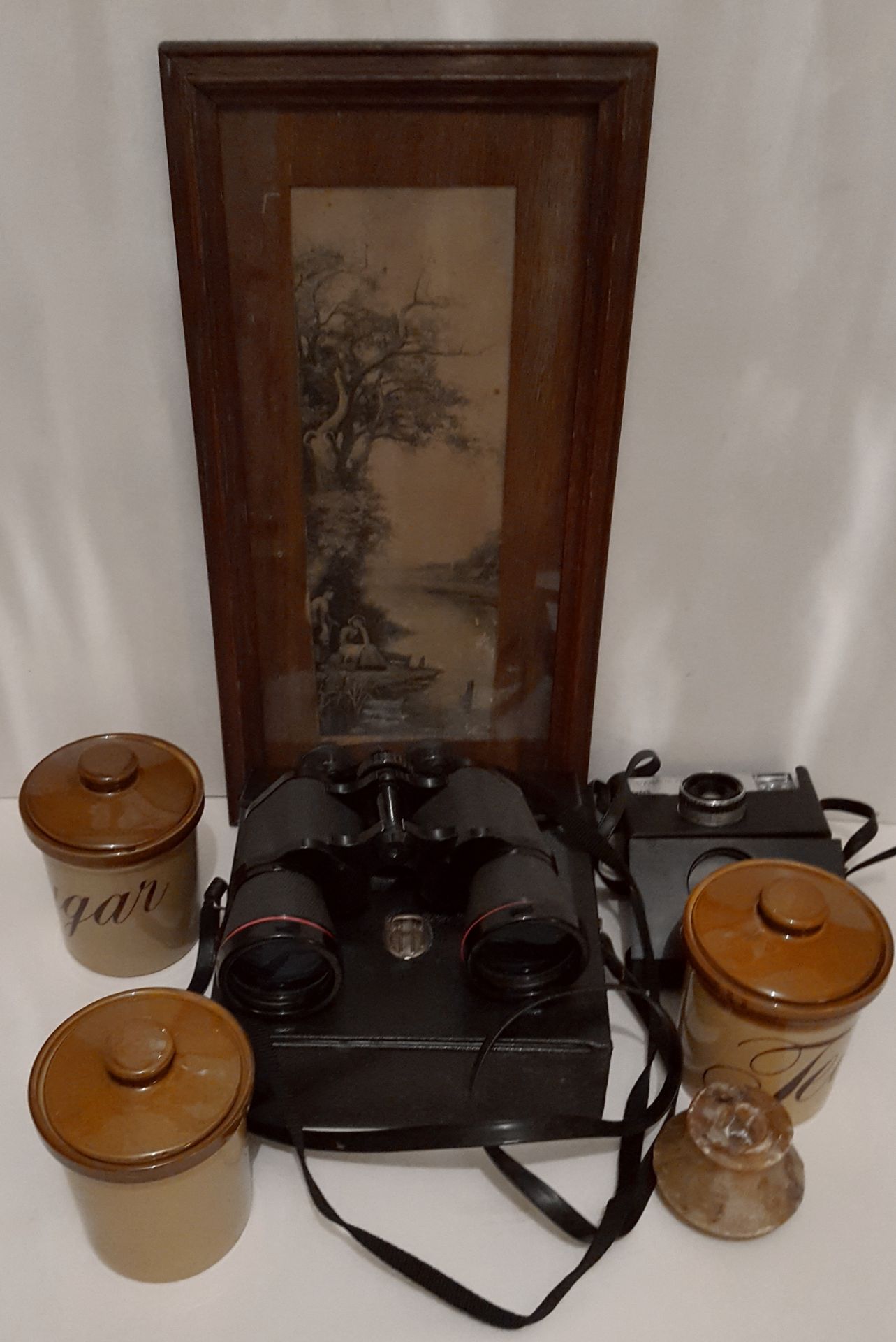 Vintage Parcel of Collectable Items Includes Camera, Binoculars & Print NO RESERVE