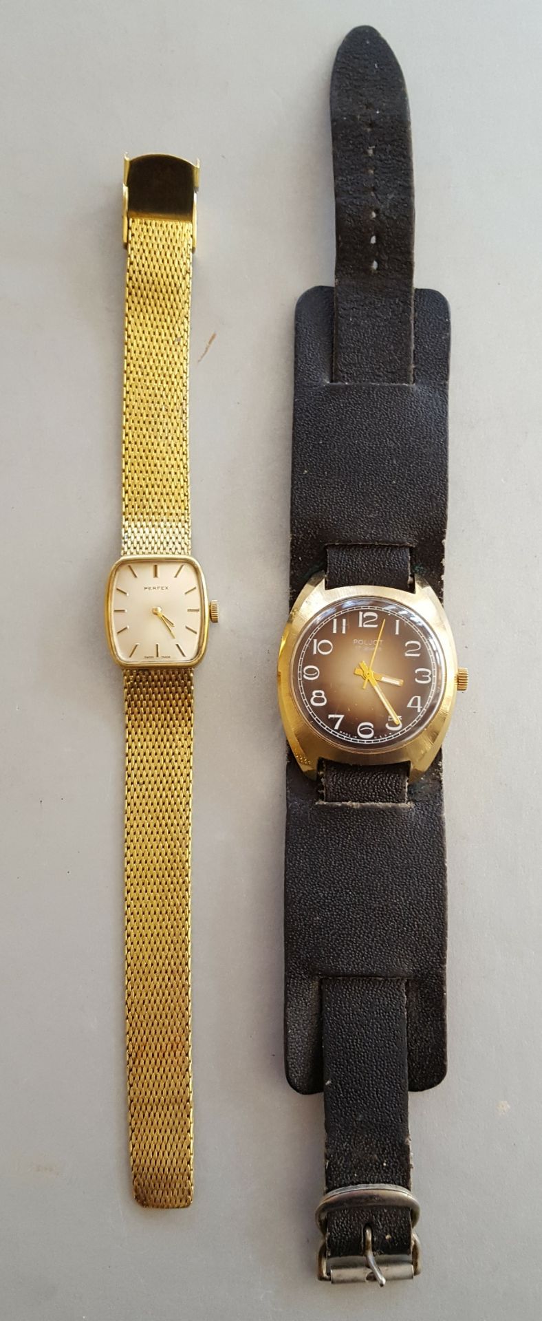 Vintage Retro Poljot 17 Jewel Wrist Watch & Perfex Ladies Wrist Watch