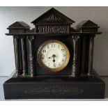 Antique Vintage Black Slate Mantel Clock