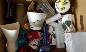 Vintage Retro Box of Ceramics Includes Portmeirion Meakin Studio Pottery Glassware NO RESERVE