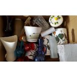 Vintage Retro Box of Ceramics Includes Portmeirion Meakin Studio Pottery Glassware NO RESERVE