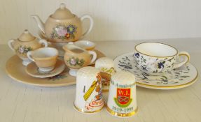 Antique Vintage Dolls Tea Service Dolls Tea Cup & Saucer & Thimbles NO RESERVE
