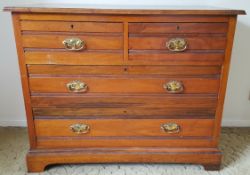 Antique Vintage Late Victorian Early Edwardian Set Of Drawers 2 Over 2
