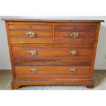 Antique Vintage Late Victorian Early Edwardian Set Of Drawers 2 Over 2