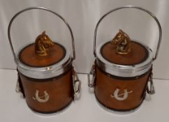 Vintage Retro Two Horse Related Ice Buckets NO RESERVE