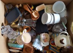Antique Vintage Retro Box of Assorted China Treen Pottery & More NO RESERVE