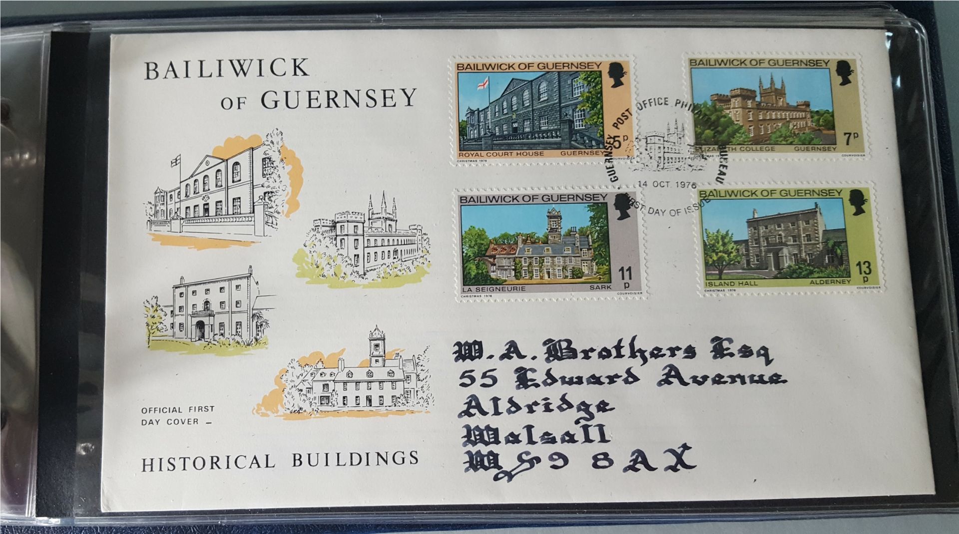 Vintage Retro Collection of First Day Covers Bailiwick of Guernsey 40 FDC's In Folder c1970's - Bild 5 aus 6