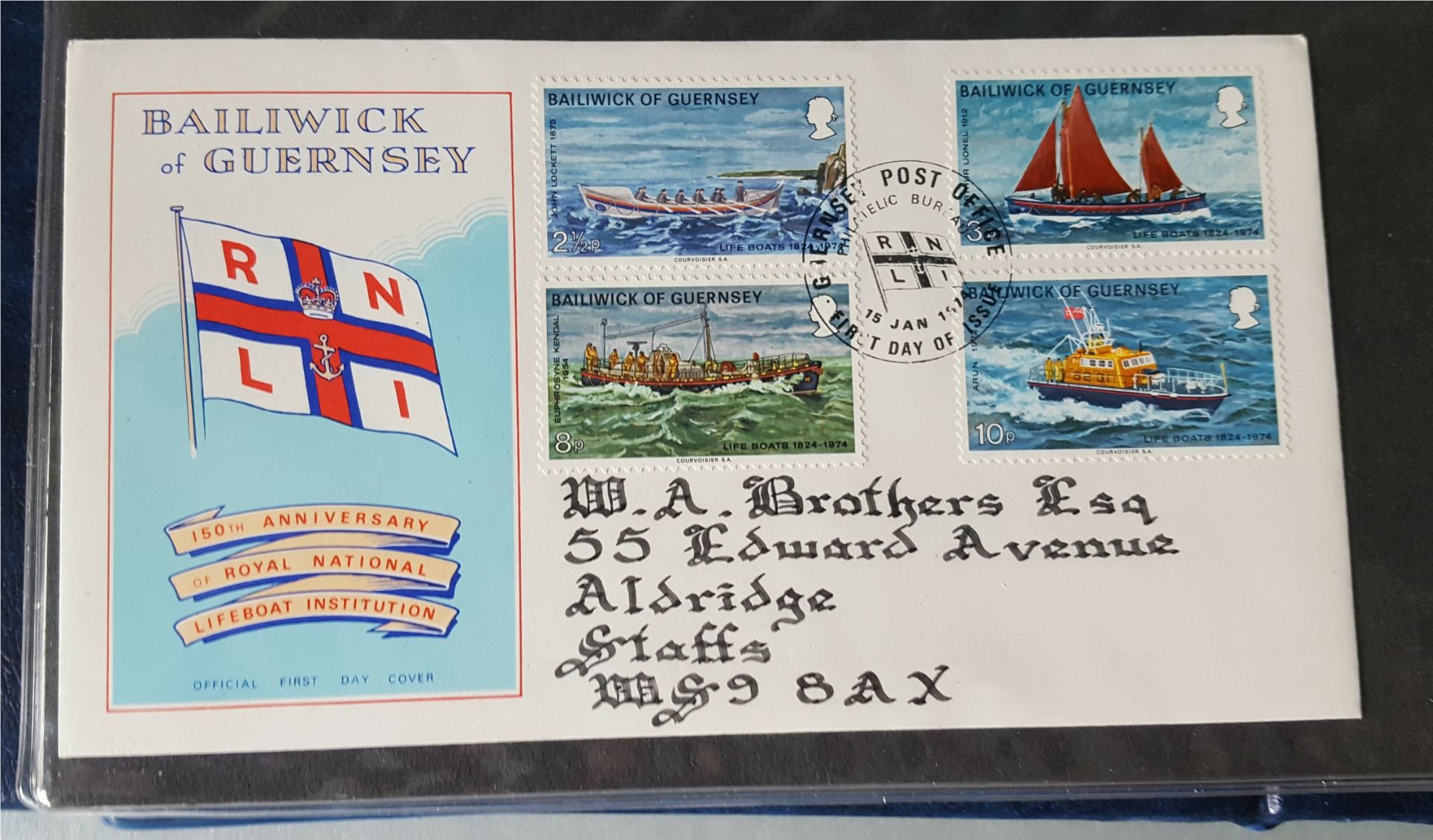 Vintage Retro Collection of First Day Covers Bailiwick of Guernsey 40 FDC's In Folder c1970's - Bild 4 aus 6