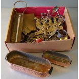 Vintage Retro Box of Copper Brass & Plated Items Includes SIGG Troughs NO RESERVE