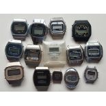 Vintage Retro Parcel of 14 Collectable LCD Watch Stainless Steel Watches (no straps) NO RESERVE
