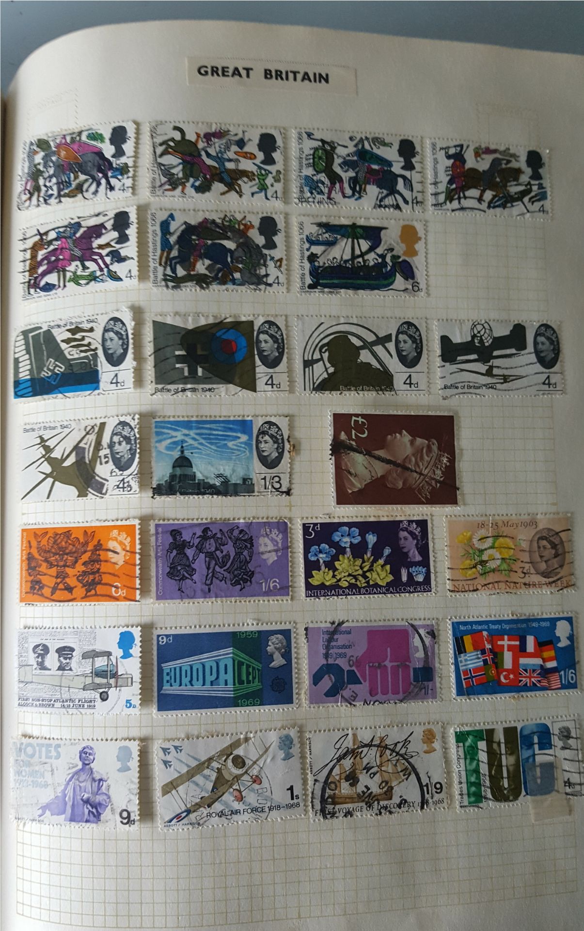 Vintage Retro Concord Stamp Album British, Commonwealth & World Stamps Over 500 Stamps - Image 7 of 11