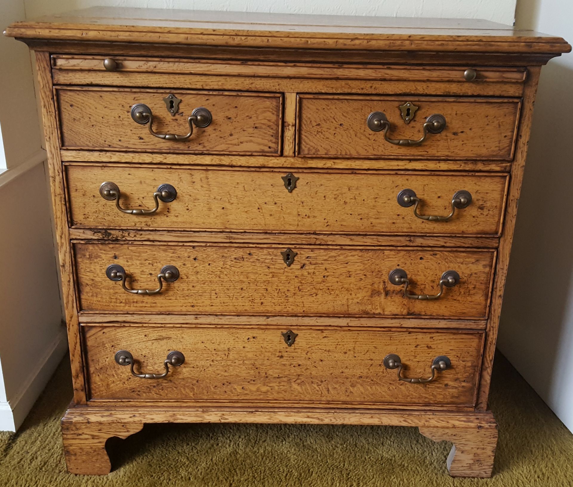 Vintage Oak Set of Drawers 2 over 3