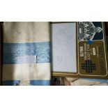 Vintage Retro Box of Assorted Linen Includes Irish Linen