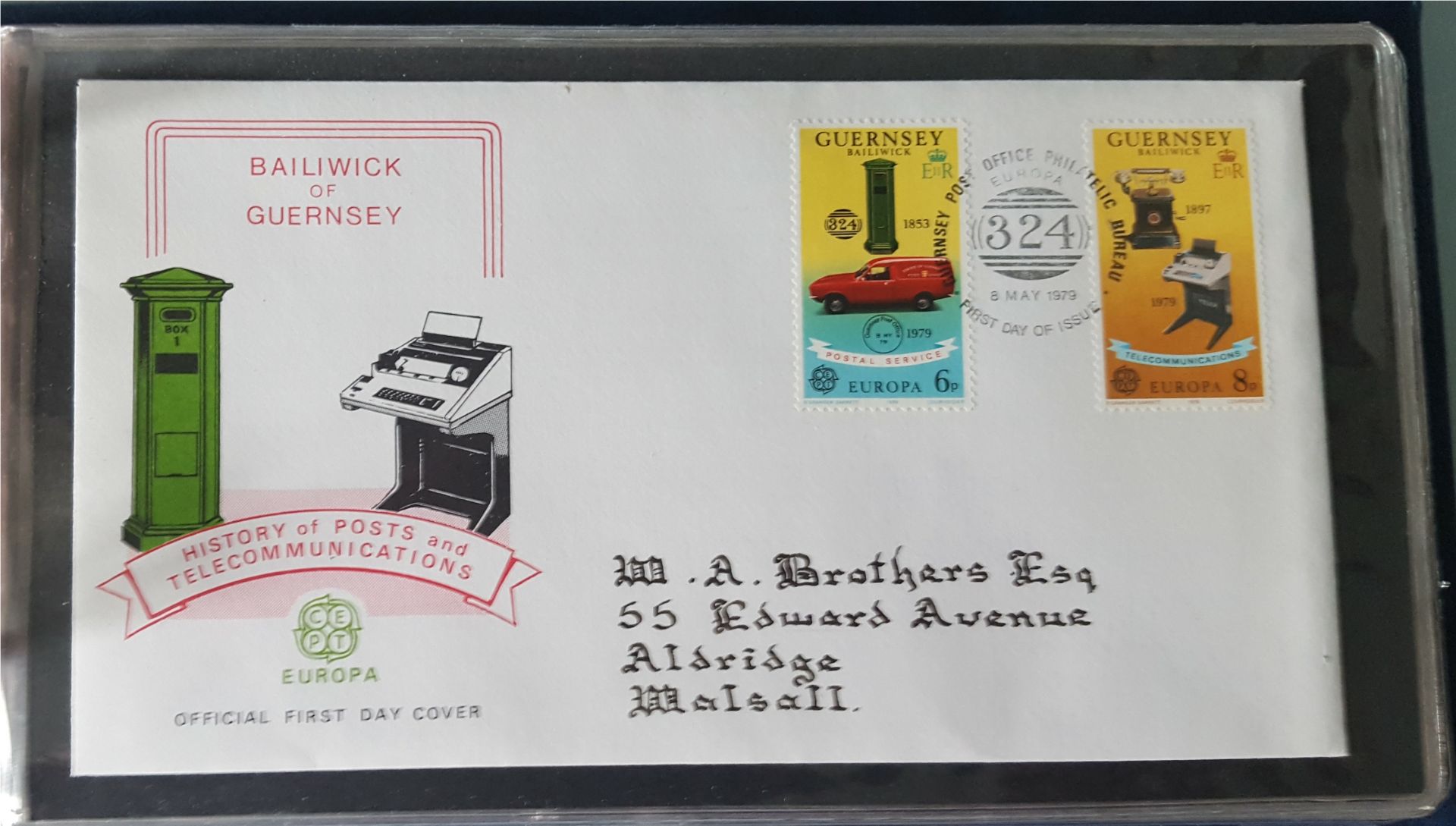 Vintage Retro Collection of First Day Covers Bailiwick of Guernsey 10 FDC's In Folder c1970's - Bild 4 aus 5