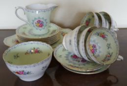 Vintage Retro 21 Pieces Shelley China Tea Cups Saucers Side Plates Milk & Sugar Crochet Pattern