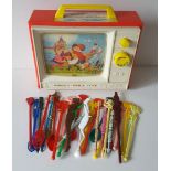 Vintage Retro Kitsch Fisher Price Musical TV & Advertising Cocktail Sticks no reserve