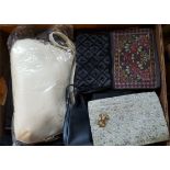 Vintage Retro Box of 18 Handbags Some With Beadwork.