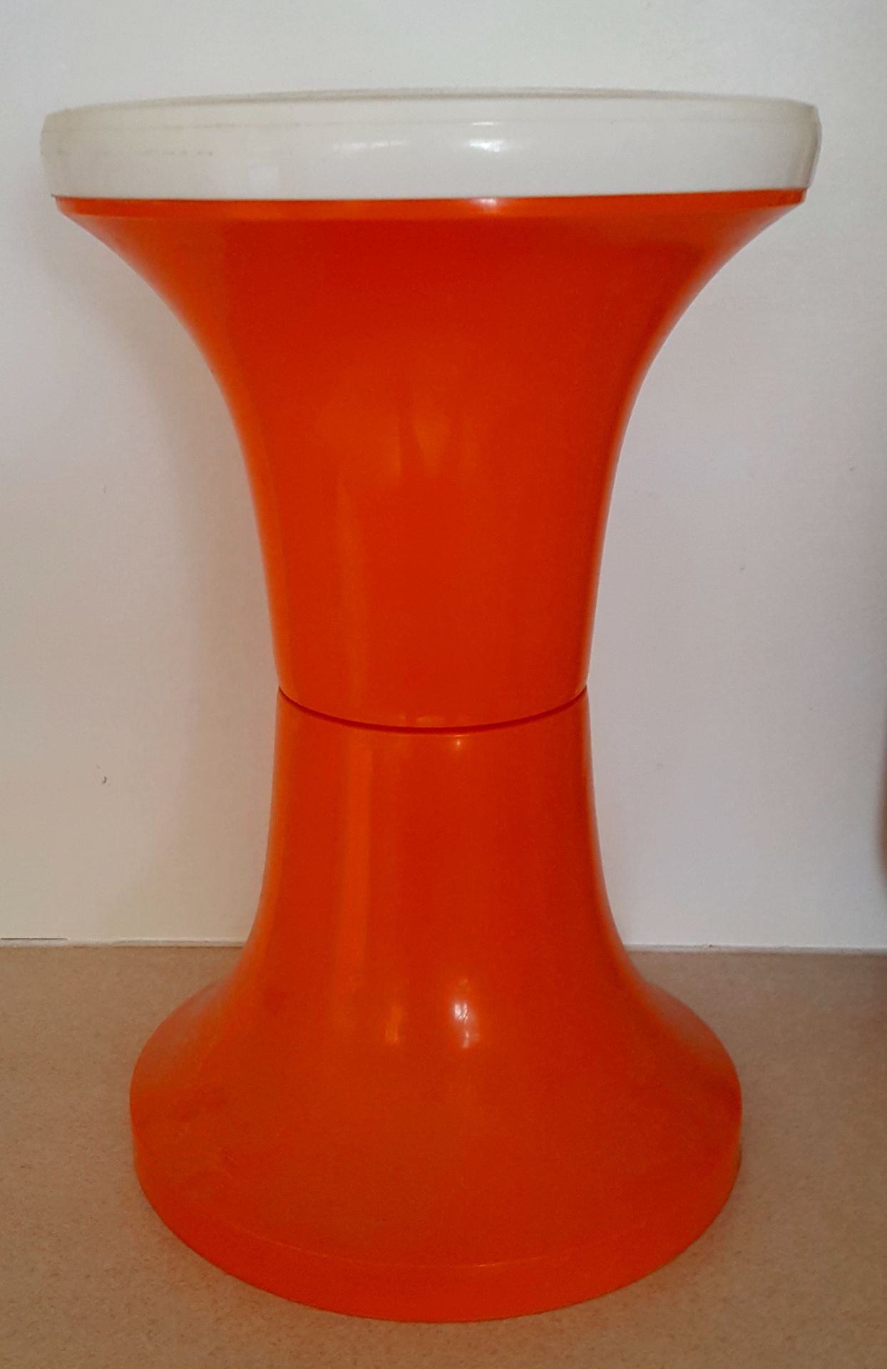 Vintage Retro Habitat Stool Orange & White Plus 1970's Square Mirror