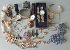 Vintage Retro Parcel of Costume Jewellery Includes Necklaces, Bracelet, Watches, Earrings NO RESERVE