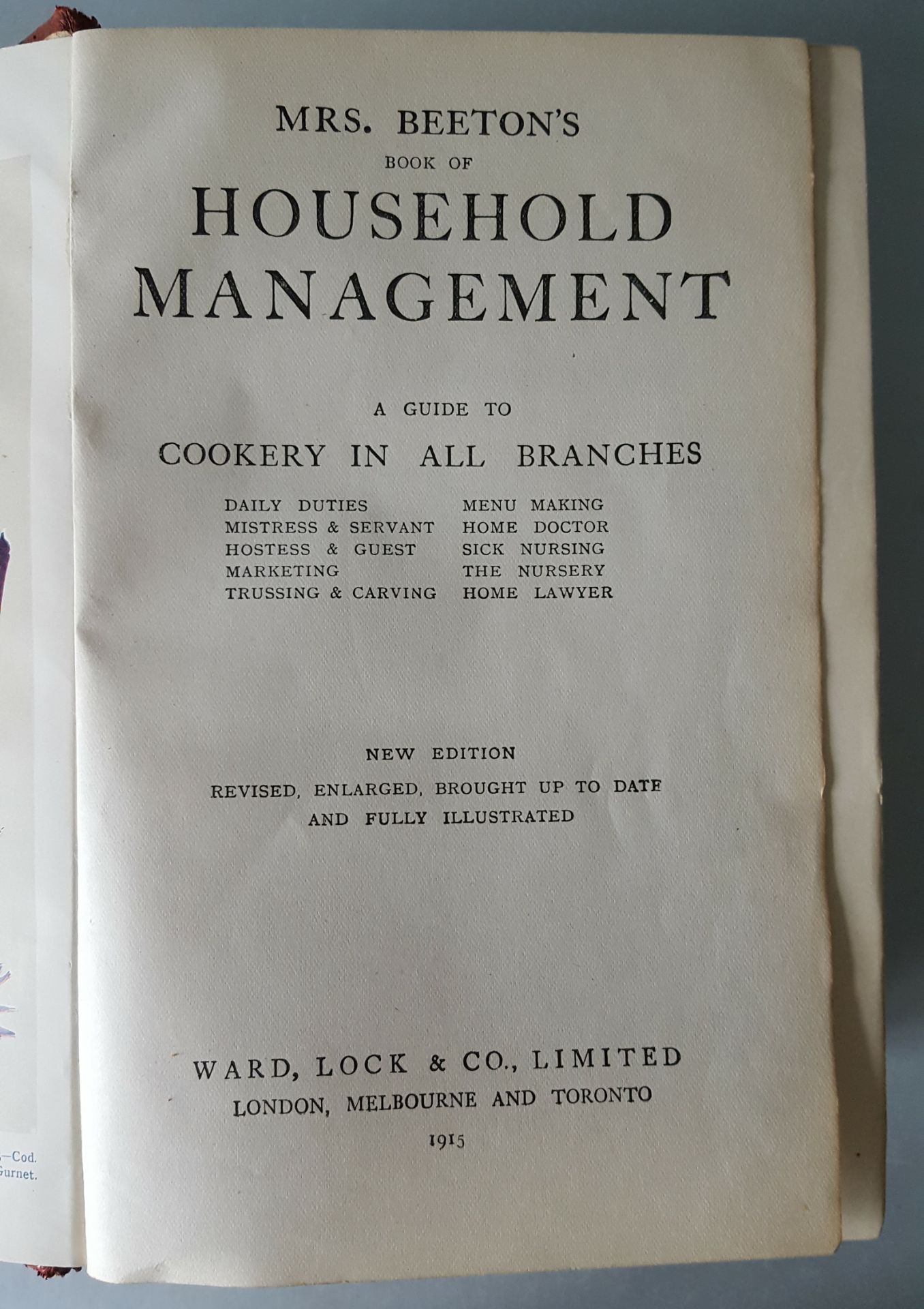 Antique Book Mrs Beeton's Book Of Household Management 1915 - Image 4 of 9