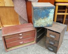Vintage Retro 3 x Metal Cabints & Drawers NO RESERVE