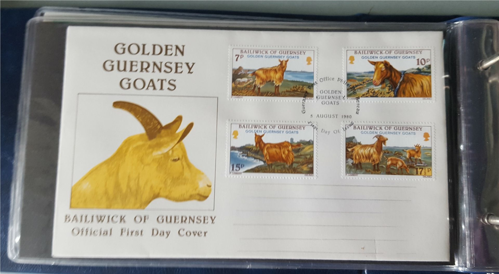 Vintage Retro Collection of First Day Covers Bailiwick of Guernsey 10 FDC's In Folder c1970's