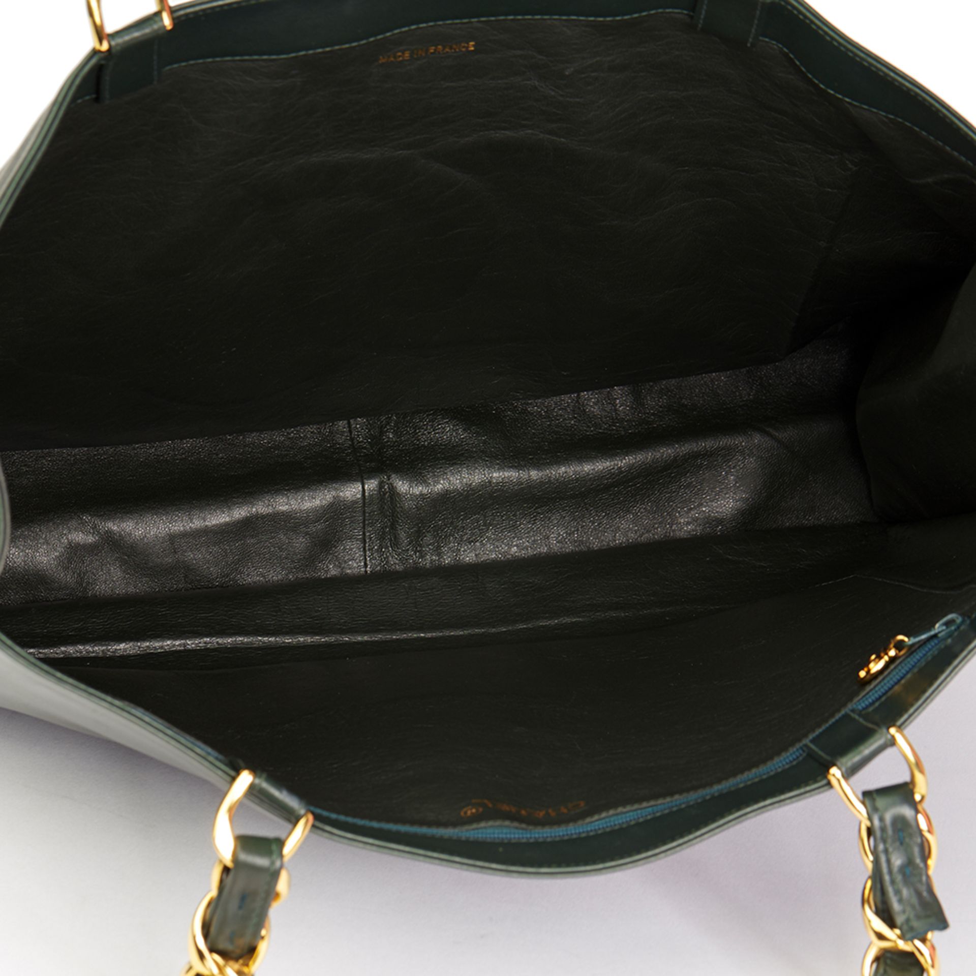 Dark Green Lambskin Vintage Jumbo XL Timeless Shopping Tote - Image 10 of 15