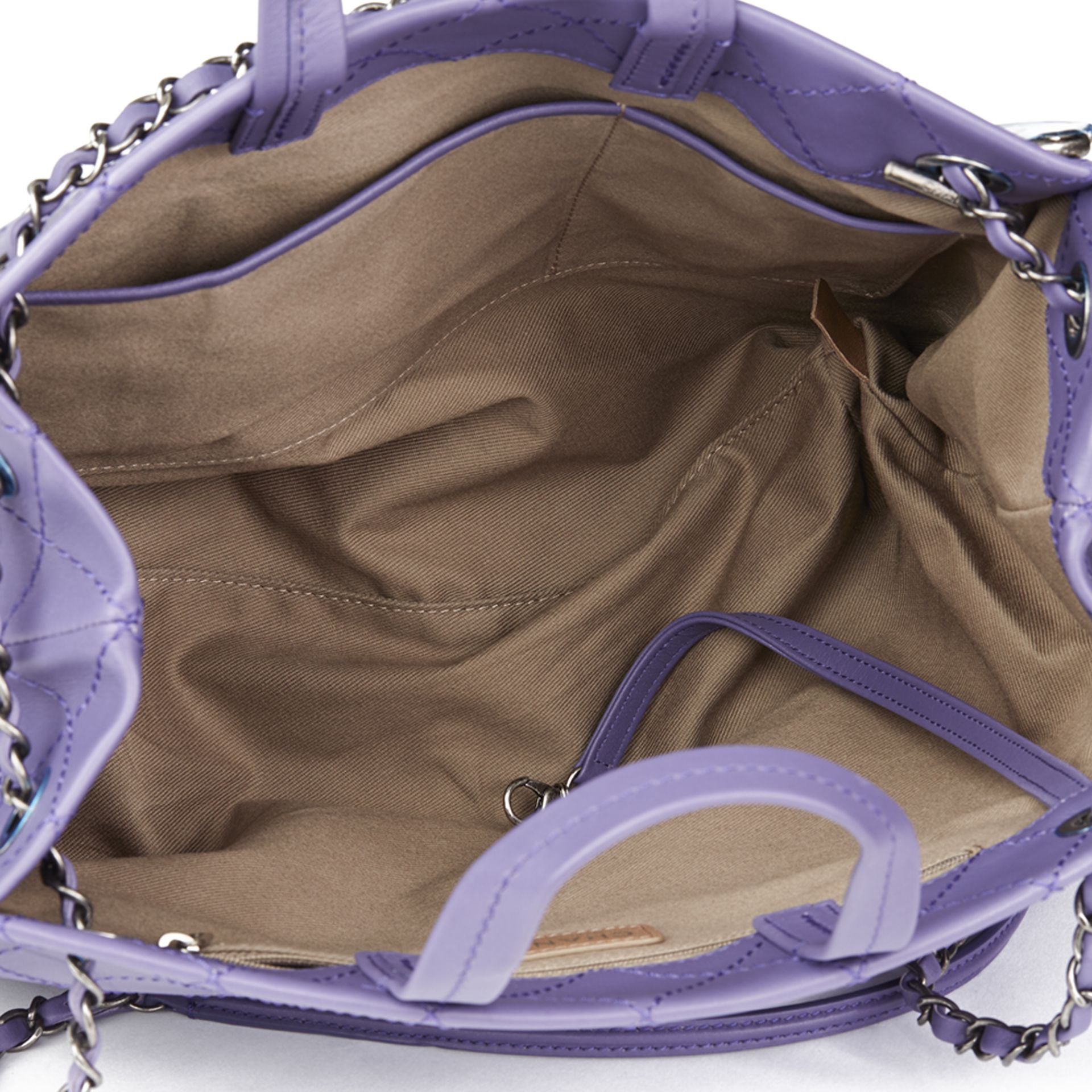 Purple Quilted Calfskin Leather Timeless Shoulder Tote - Image 13 of 13