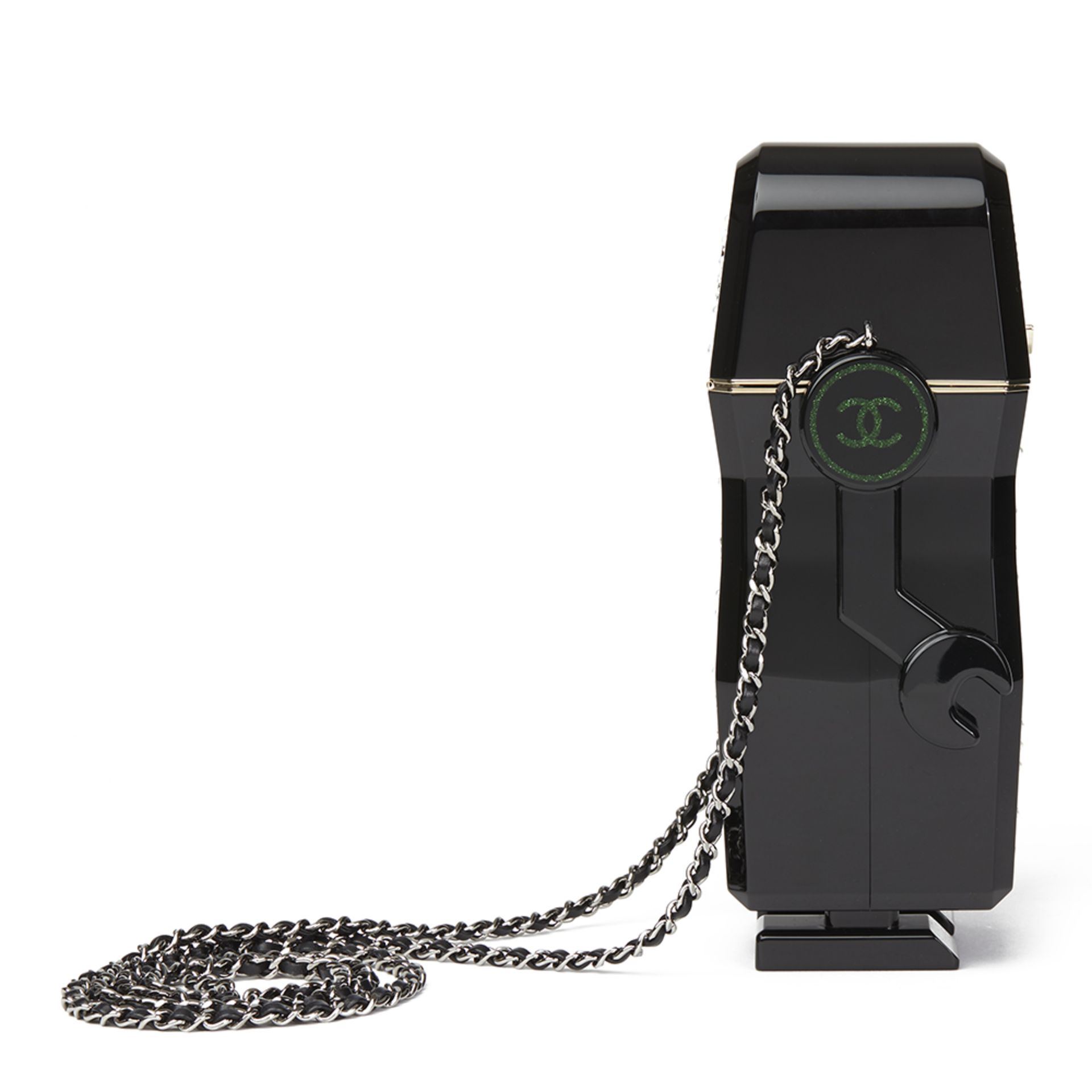 Chanel Black Glittered Plexiglass Robot Minaudiere - Image 2 of 11