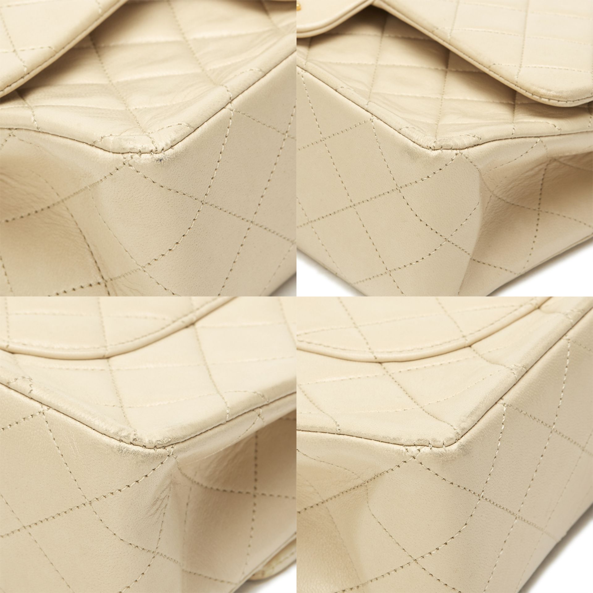 Ivory Quilted Lambskin Vintage Medium Classic Double Flap Bag - Image 12 of 12