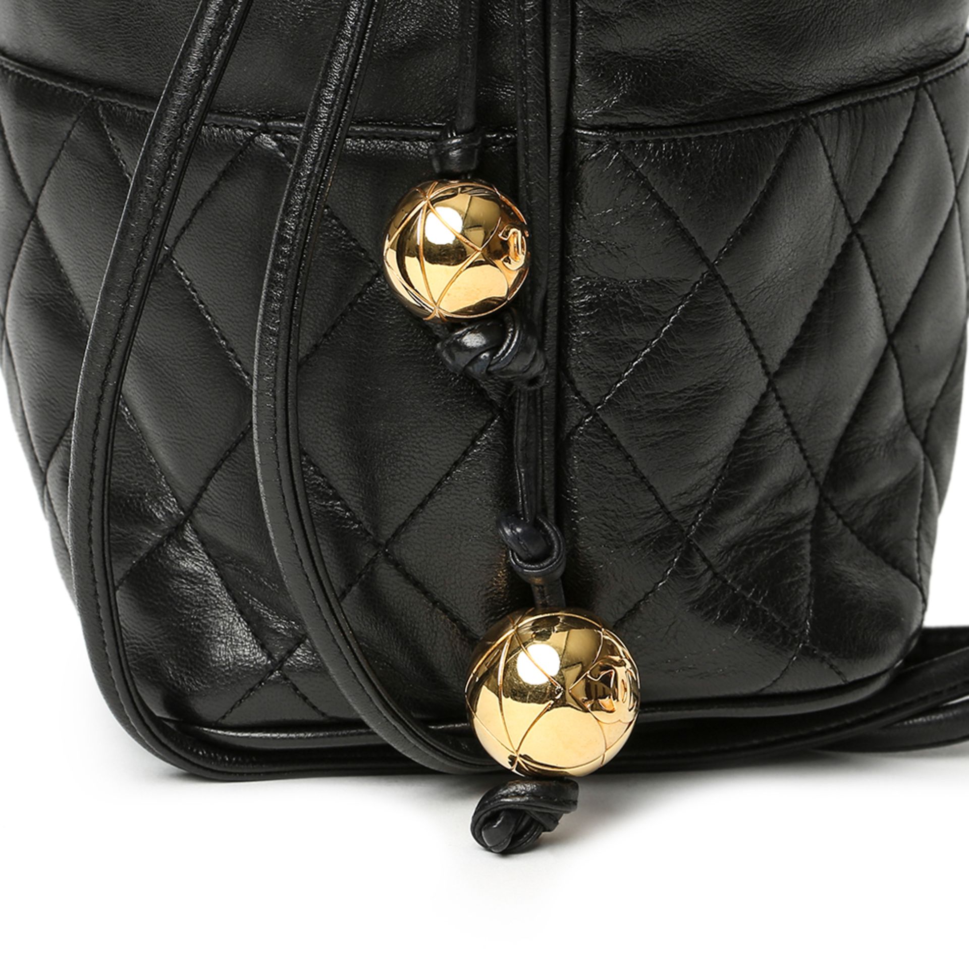 Black Quilted Lambskin Vintage Timeless Bucket Bag - Image 2 of 14