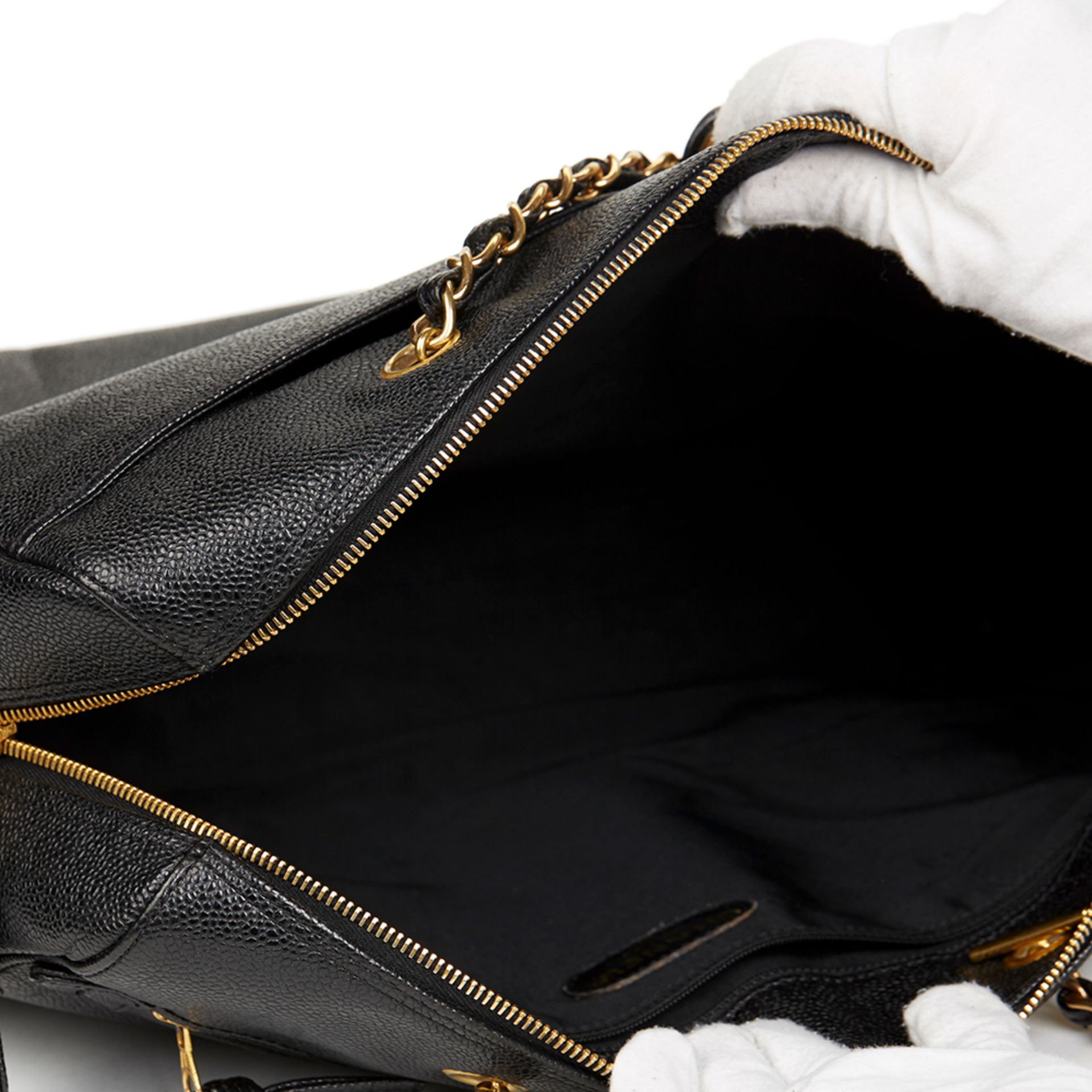 Black Caviar Leather Vintage Timeless Shoulder Bag - Image 6 of 12