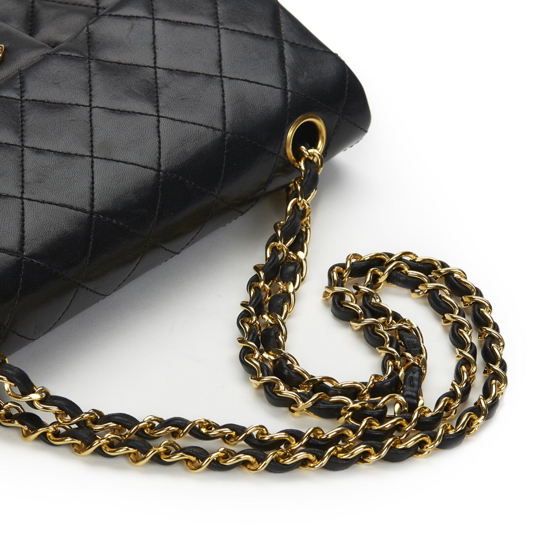 Black Quilted Lambskin Vintage Small Classic Double Flap Bag - Image 10 of 11