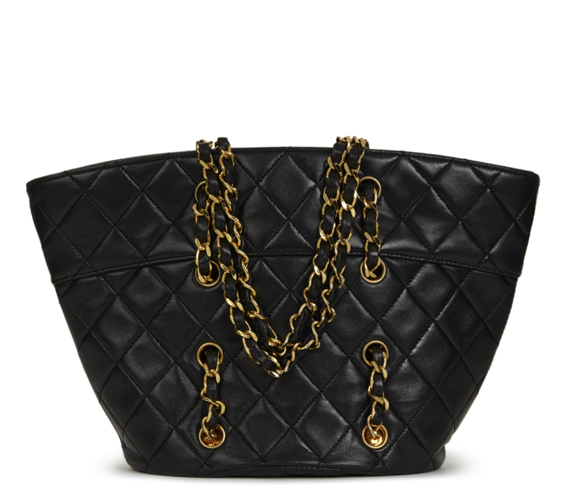 Black Quilted Lambskin Vintage Timeless Bucket Bag - Image 8 of 17