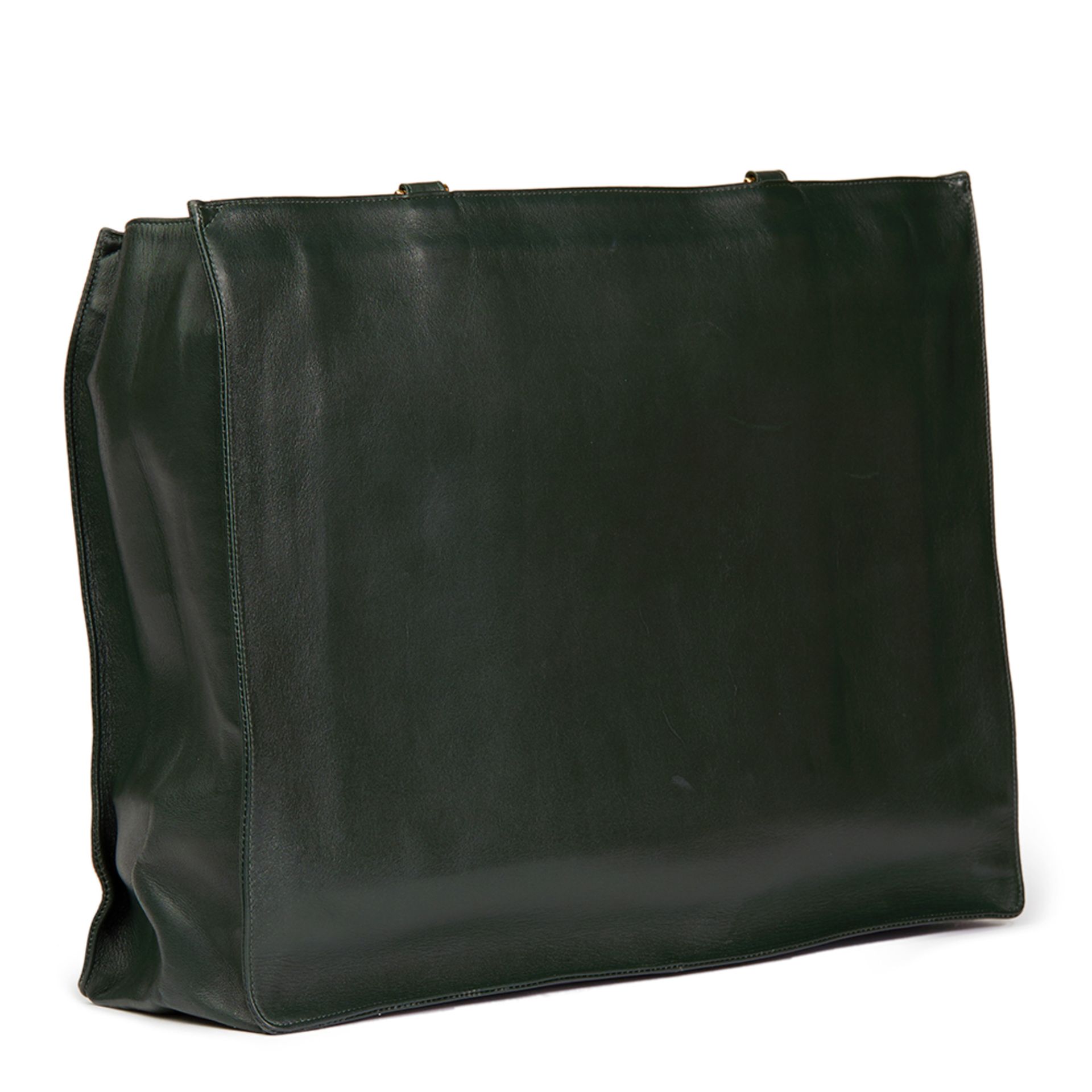 Dark Green Lambskin Vintage Jumbo XL Timeless Shopping Tote - Image 5 of 15