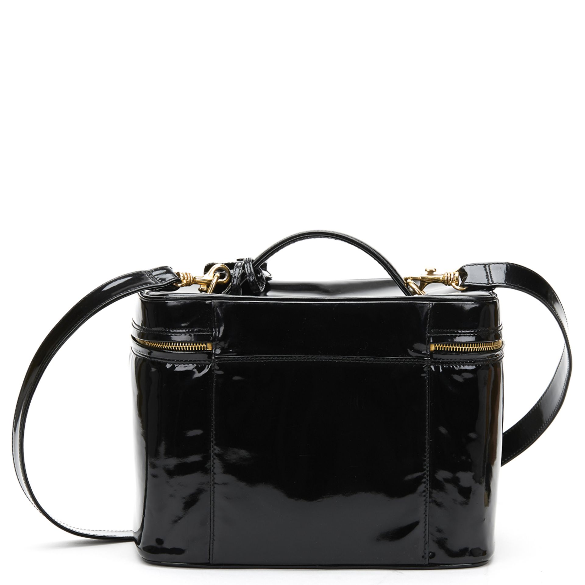 Black Patent Leather Vintage Timeless 2 Way Vanity Case - Image 4 of 7