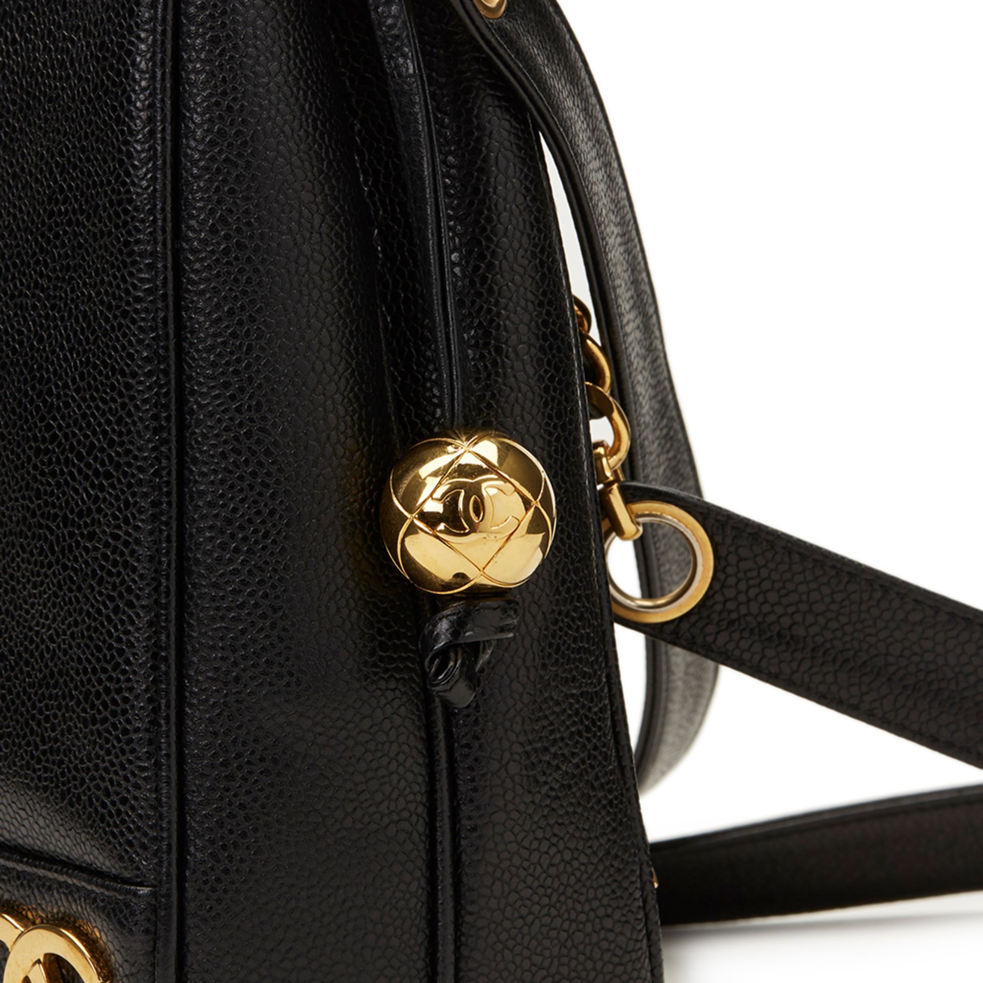 Black Caviar Leather Vintage Logo Trim Shoulder Bag - Image 7 of 9