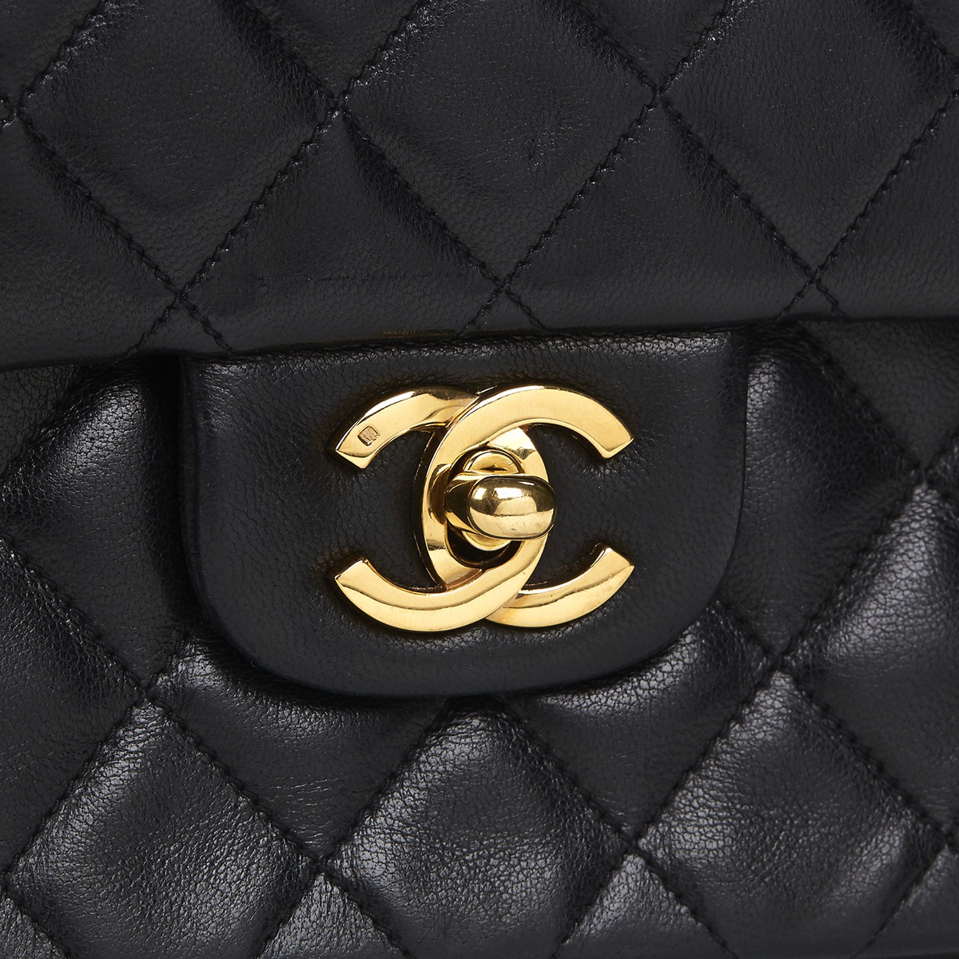 Black Quilted Lambskin Vintage Small Classic Double Flap Bag - Image 2 of 9