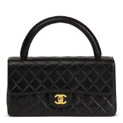 Black Quilted Lambskin Vintage Medium Classic Kelly Flap