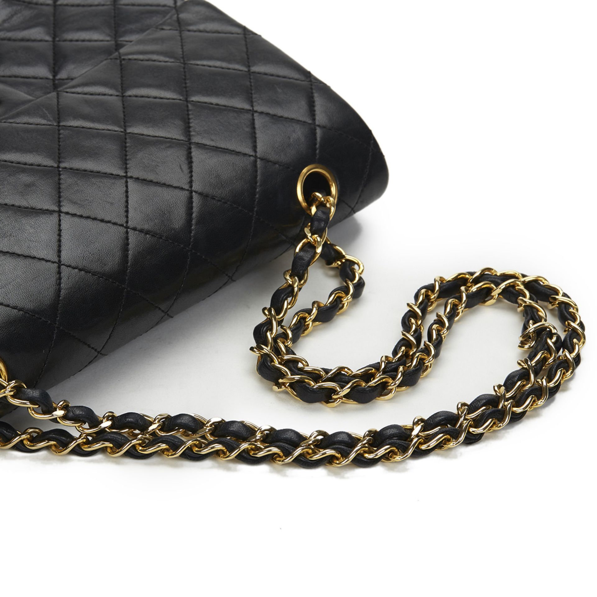 Black Quilted Lambskin Vintage Medium Tall Classic Double Flap Bag - Image 8 of 10