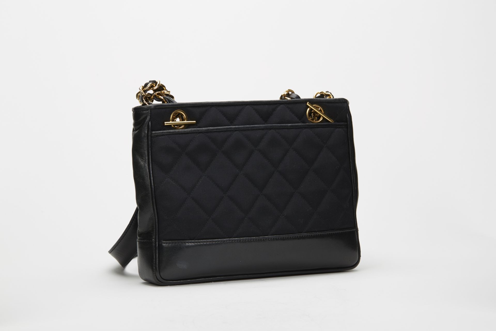 Black Satin & Lambskin Vintage Mini Timeless Shoulder Bag - Image 8 of 19