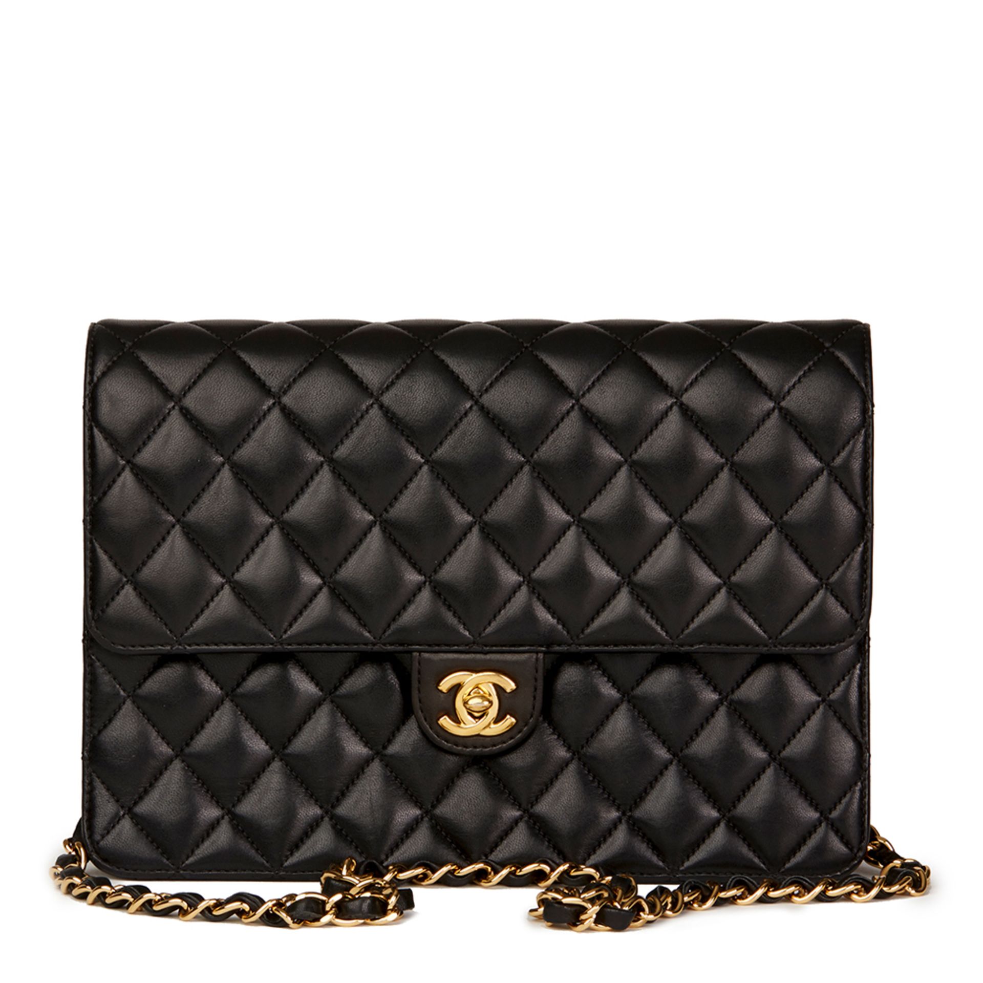 Black Quilted Lambskin Medium Classic Single Flap Bag